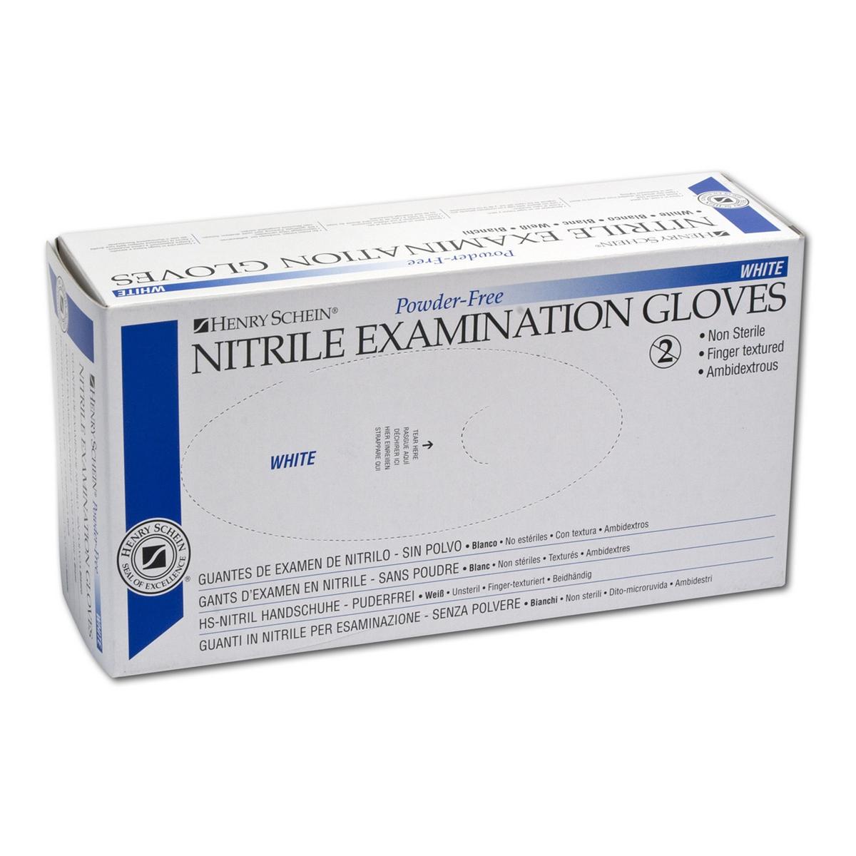 Nitrile Examination Gloves PF white S 100 stuks Henry Schein
