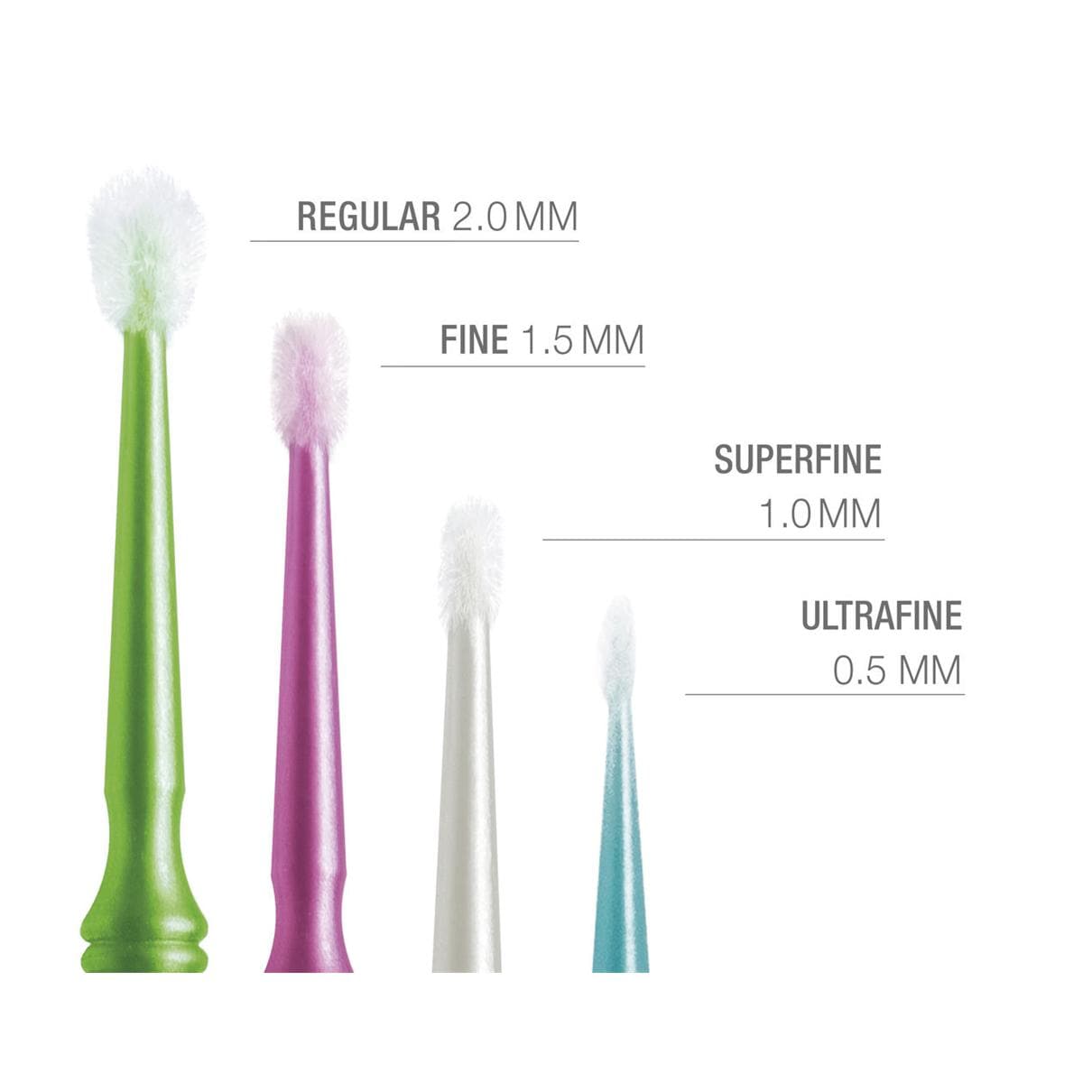 Microbrush in Tube verpakking - Regular (2,0 mm) groen, 4x 100 stuks