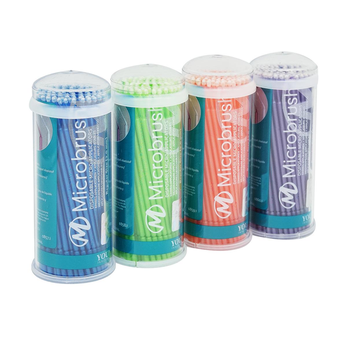 Microbrush - Emballage en Tubes - MRA400 - Regular, Assortiment, 4x 100 pcs