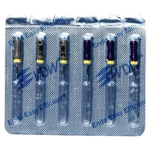 Hedstrm vijlen - steriel verpakt - ISO 08, grijs, 25 mm, 6 stuks