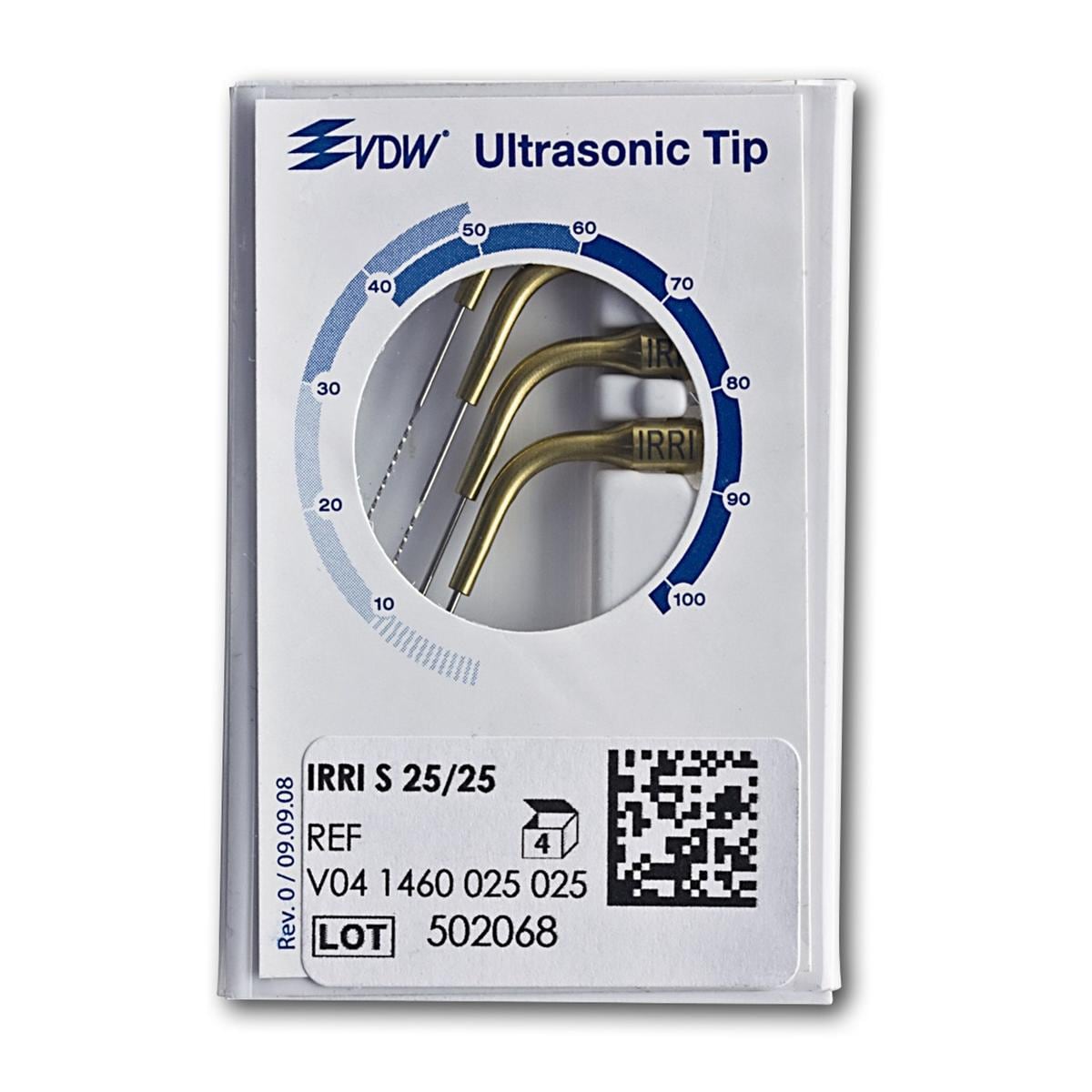 VDW Endo ultrasoon vijlen IRRI S - 25 mm, ISO 25, 4 stuks