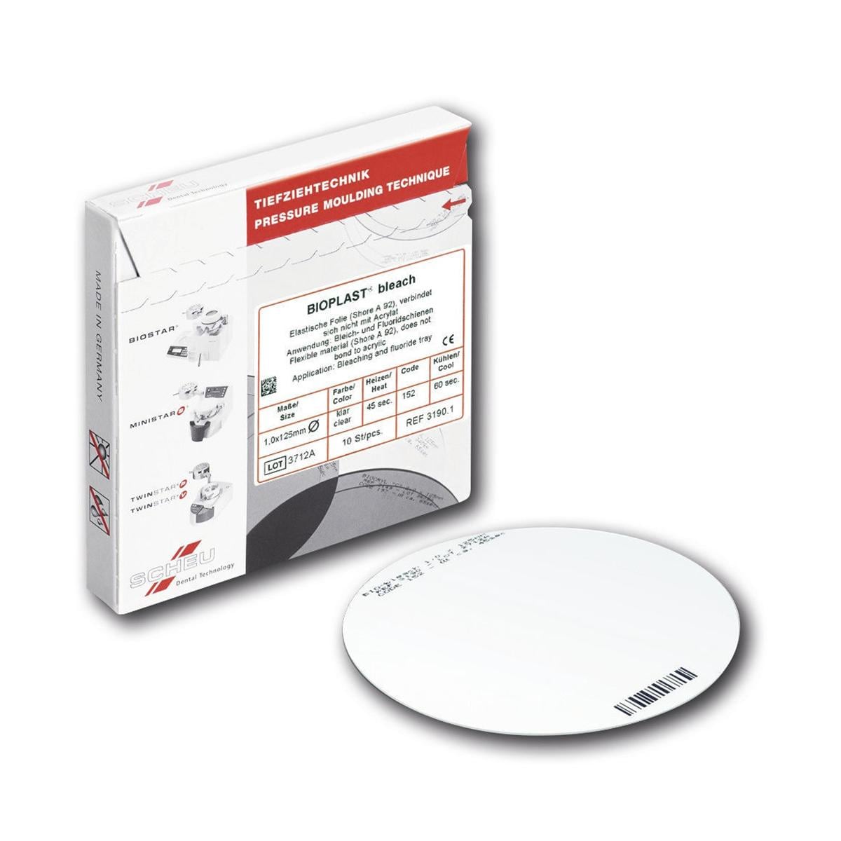 Bioplast bleach,  125 mm - Epaisseur 1 mm, 10 pcs