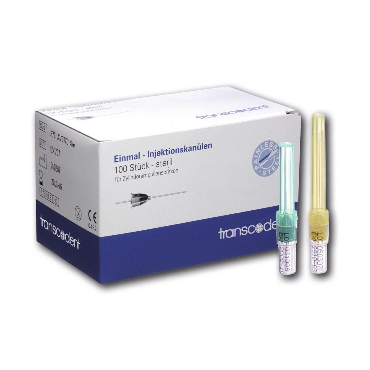 Injectiecanules Transcoject - 27G,  0,4 x 23 mm, geel
