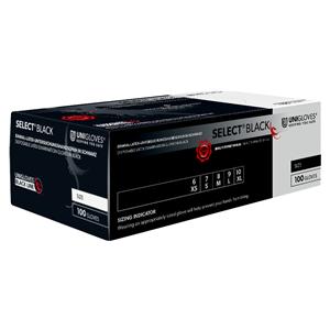 Unigloves Select Black Latex handschoen poedervrij - S - 100 stuks