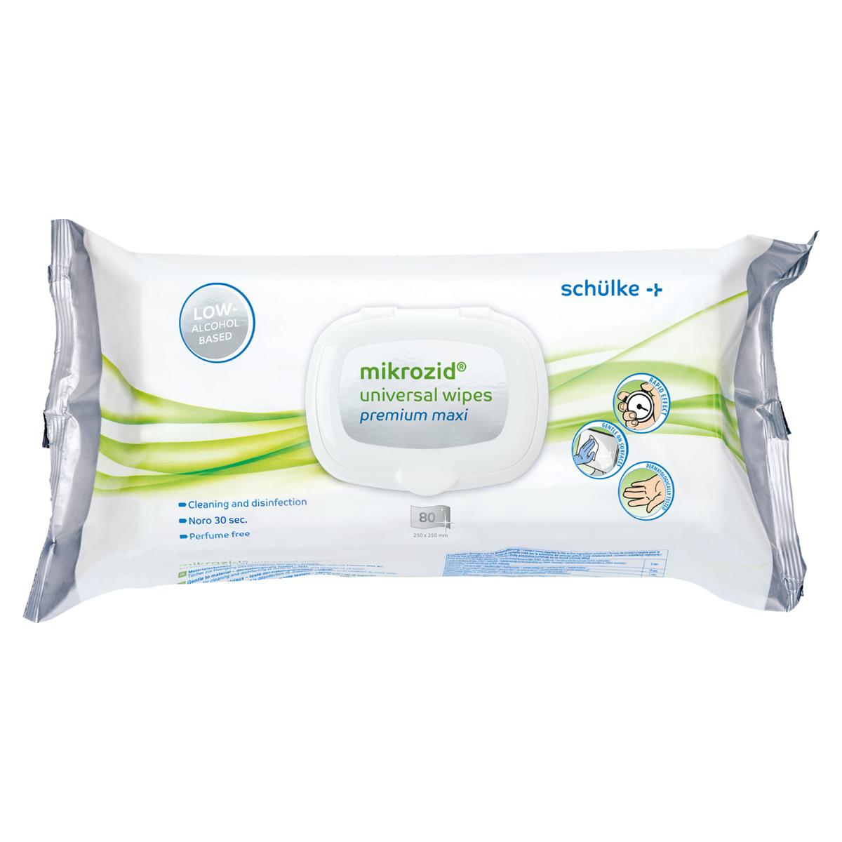 Mikrozid universal wipes premium maxi - Verpakking, 6 x 80 doekjes (25 x 25 cm)