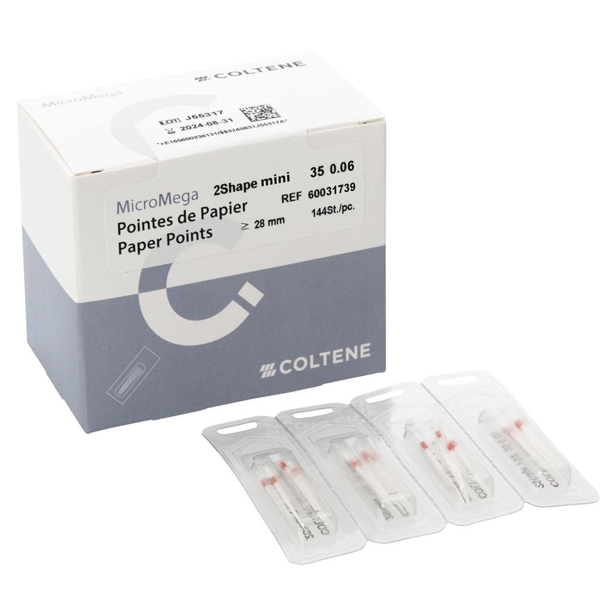 2Shape mini paperpoints - ISO 035, taper .06,144 stuks