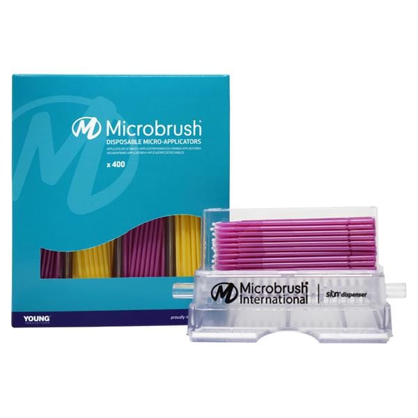 Microbrush Plus Dispenser Kit fine - PF400KIT - Kit distributeur d &#39;applicateurs rose/jaune, fin (1,5 mm)