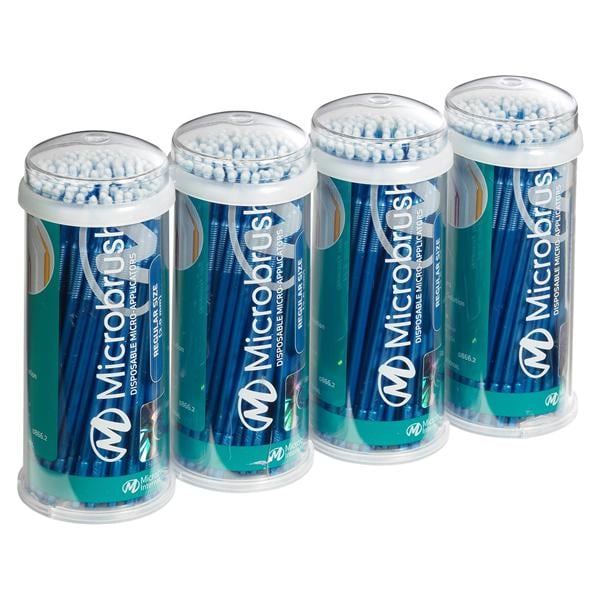 Microbrush - Emballage en Tubes - MRB400 - Regular, bleu, 4x 100 pcs