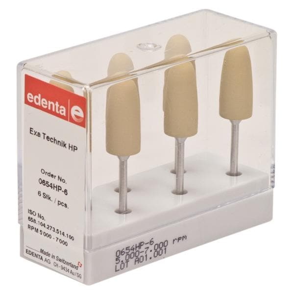 Exa Technique pointes � polir - fin (jaune) - 0654, 6 pcs