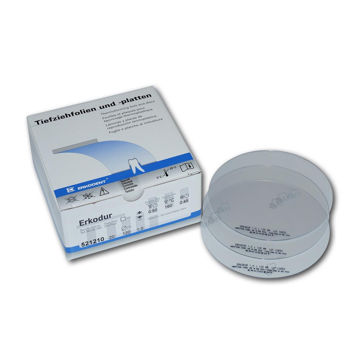 Erkodur clair avec film d'isolation, rond  120 mm - Epaisseur 1,0 mm, 20 pcs