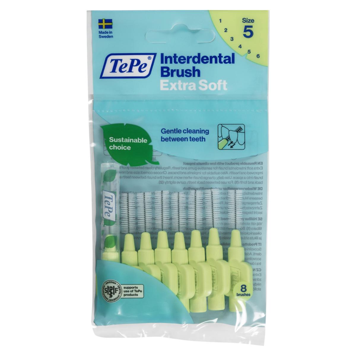 Tepe brossettes interdentaires extra soft - emballage standard - Vert clair - moyen, � 0,8 mm, 8 pcs