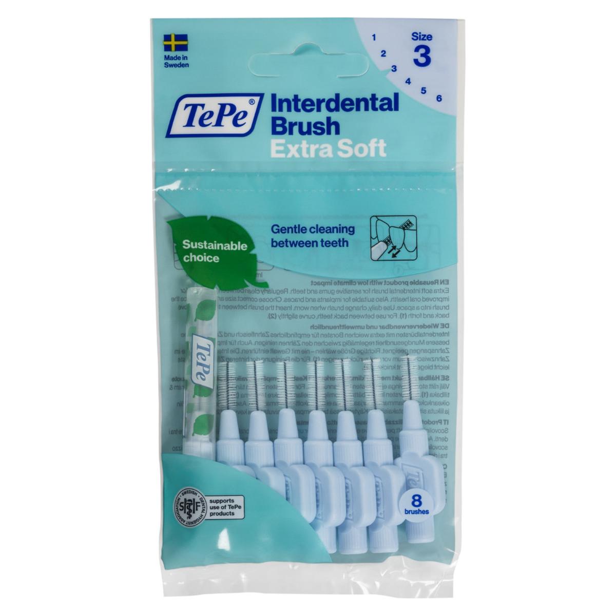 Tepe Interdentale ragers extra soft - standaardverpakking - Lichtblauw - x-fijn, � 0,6 mm, 8 stuks