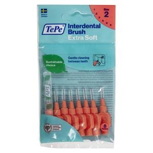 Tepe Interdentale ragers extra soft - standaardverpakking - Lichtrood - xx-fijn, � 0,5 mm, 8 stuks