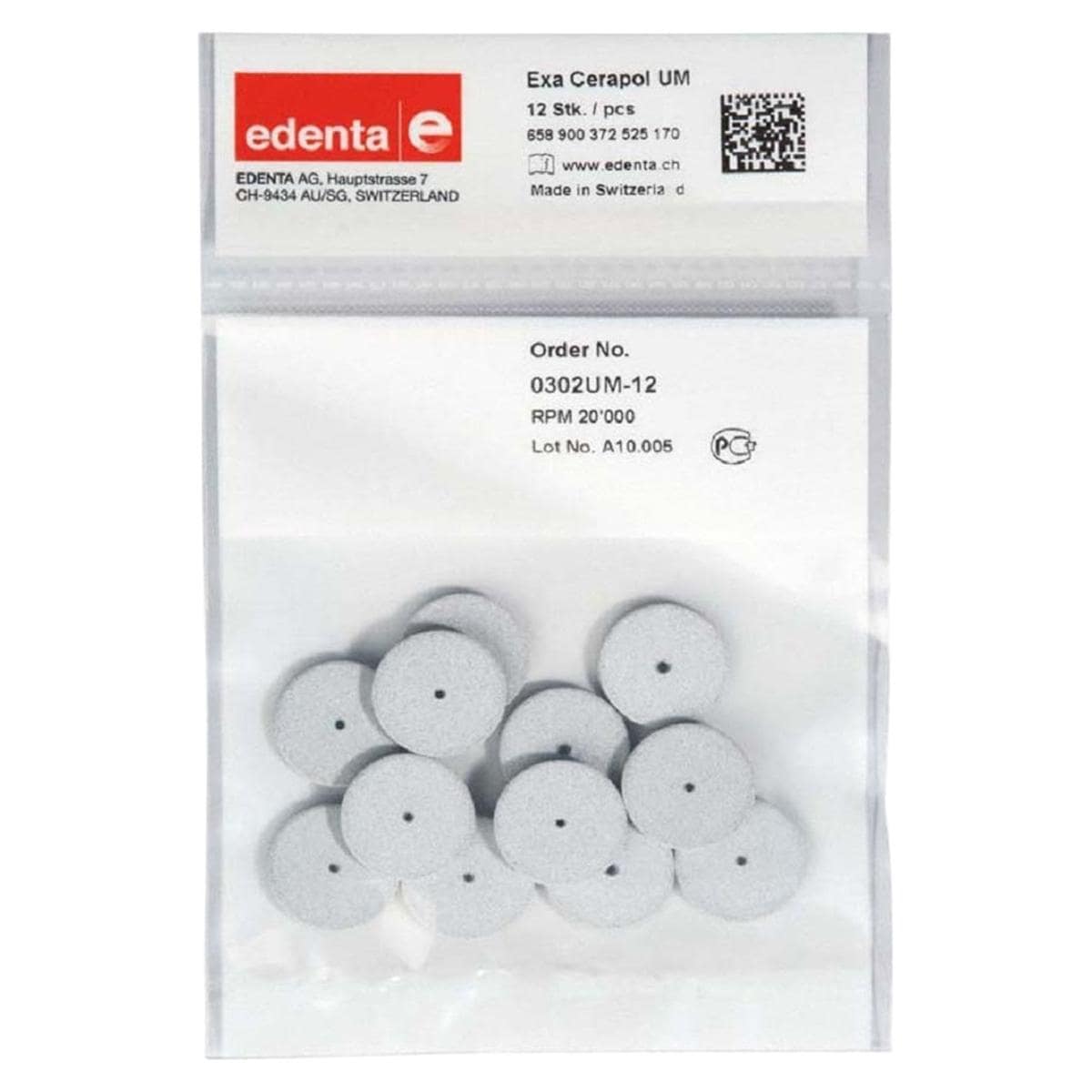 Exa Cerapol - 0302 Wiel ongemonteerd  17 mm, 12 stuks