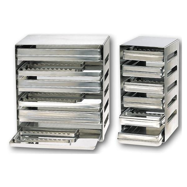 Display vide pour plateaux en acier inoxydable - 30 x 19 x 27 cm