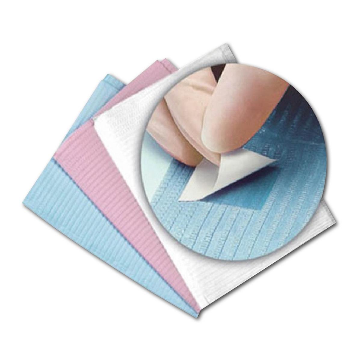 Serviettes patients - Bleu, cha�ne libre avec bande adh�sive