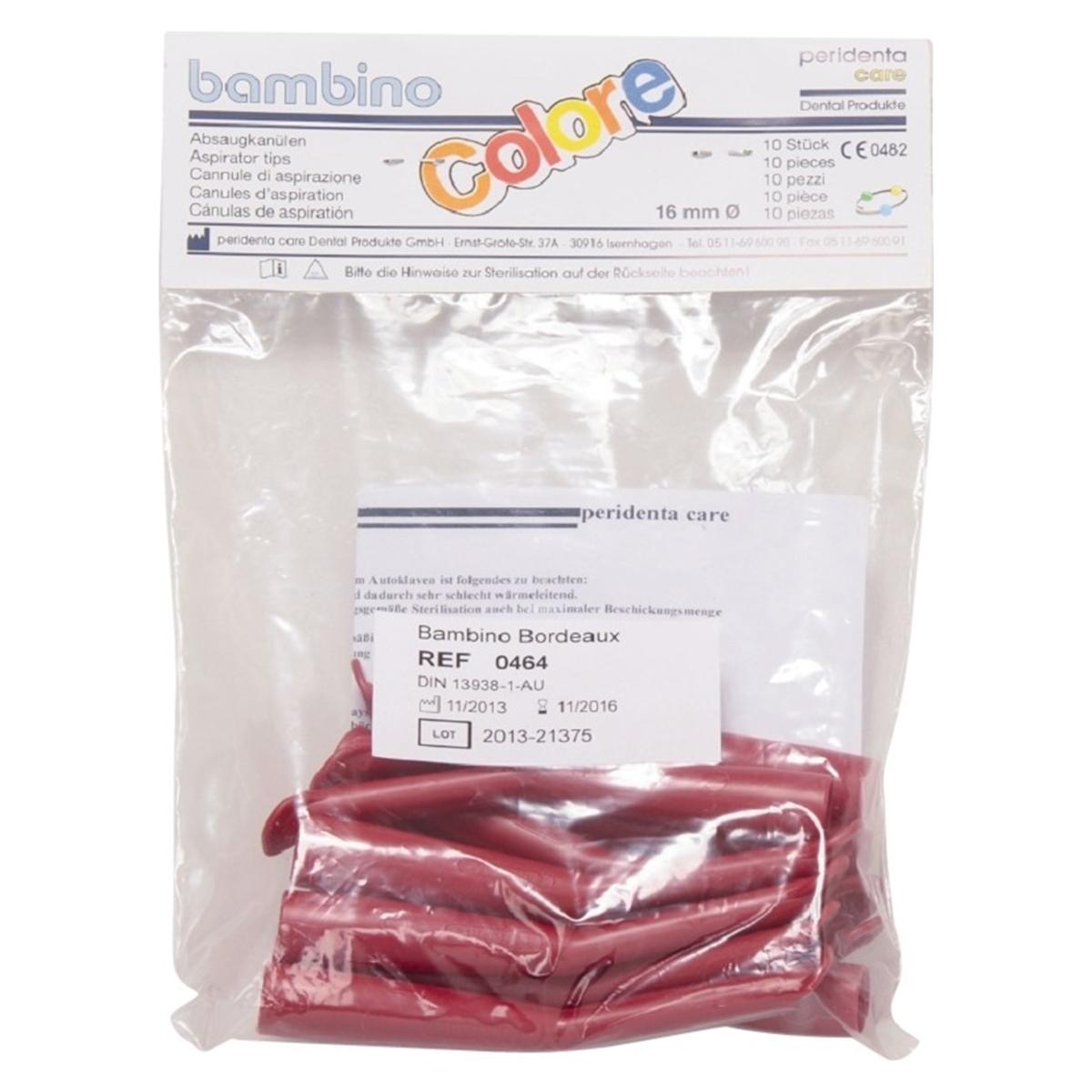 Afzuigcanules Bambino Colore - Bordeaux, 10 stuks