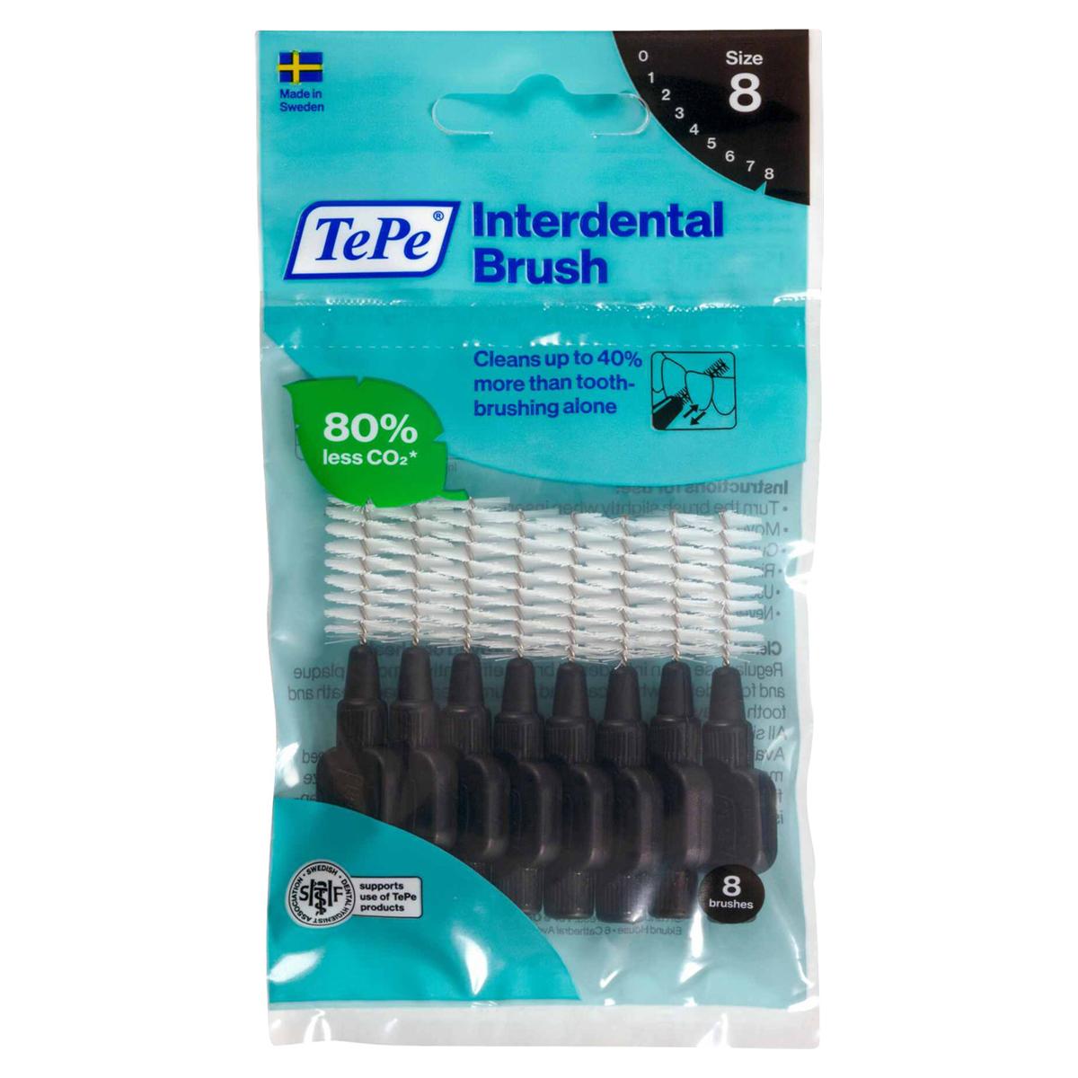 TePe Interdentale ragers origineel - standaardverpakking - Zwart - xx-grof, � 1,5 mm, 8 stuks