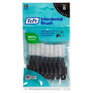 TePe Interdentale ragers origineel - standaardverpakking - Zwart - xx-grof, � 1,5 mm, 8 stuks