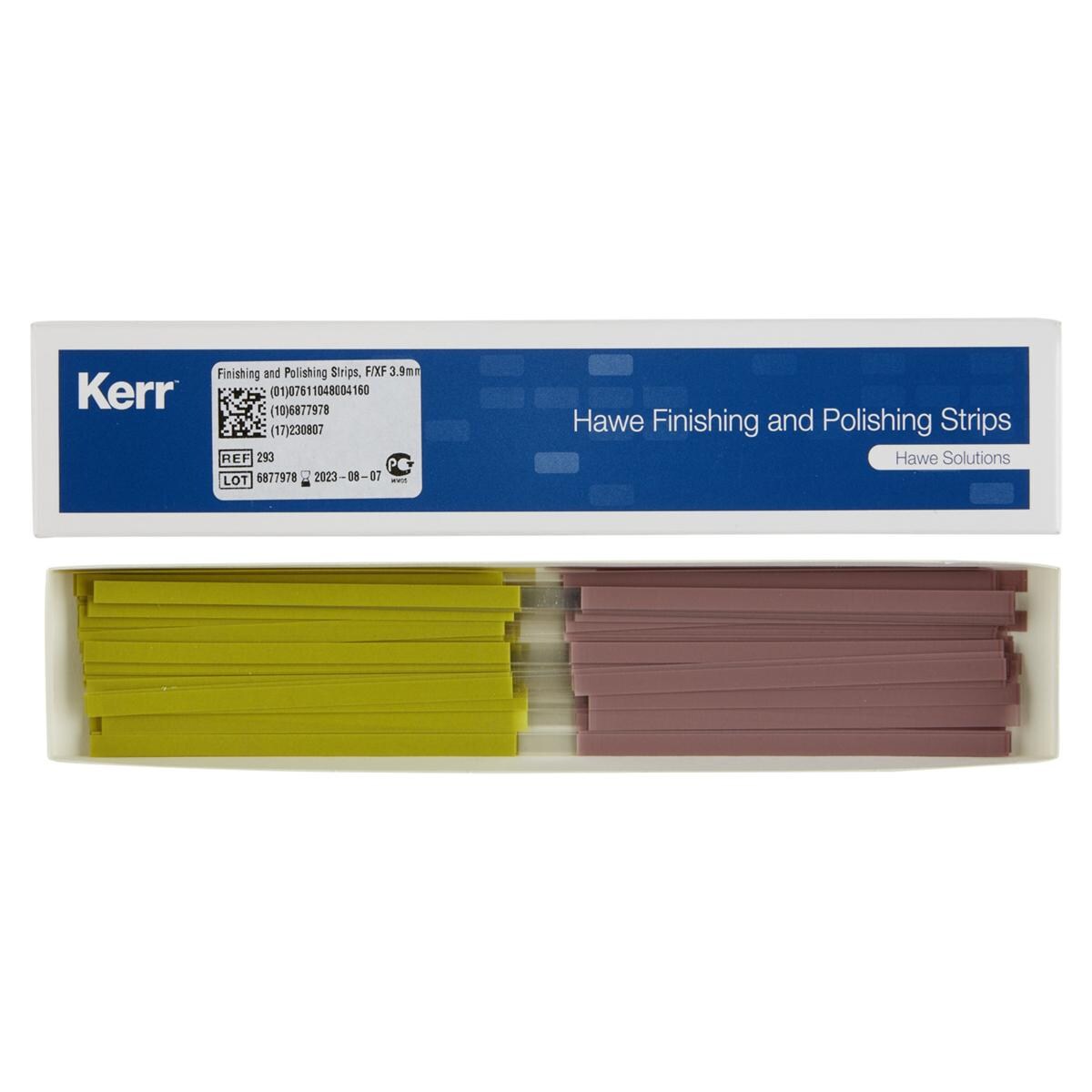 Hawe Finishing and Polishing Strips - largeur 3,9 mm, fin/extra-fin, jaune/rose