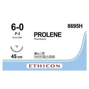 Prolene - Longueur 45cm, 36 pcs 6/0, aiguille P-3 - 8695H