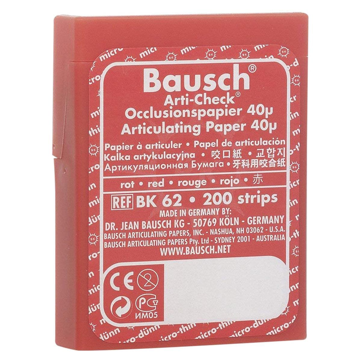 Articulatiepapier micro-dun - Rood, 200 strips, BK 62