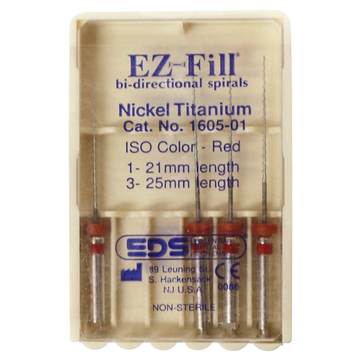 EZ-Fill NiTi spiraalvullers - ISO #25, 3 x 25 mm, 1 x 21 mm