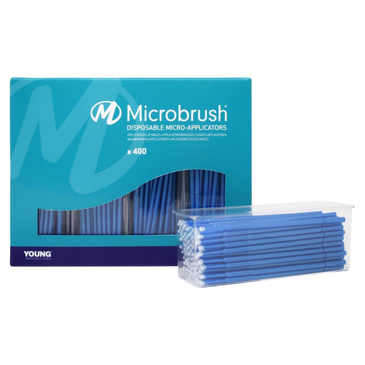 Microbrush Plus Recharge pour distributeur - Regular (2,0 mm), bleu, 4x 100 pcs