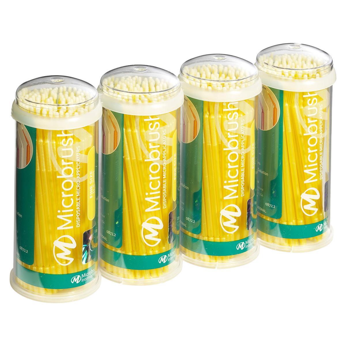 Microbrush - Emballage en Tubes - MFY400 - Fin, jaune, 4 x 100 pcs