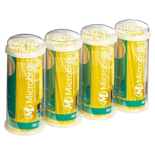Microbrush - Emballage en Tubes - MFY400 - Fin, jaune, 4 x 100 pcs