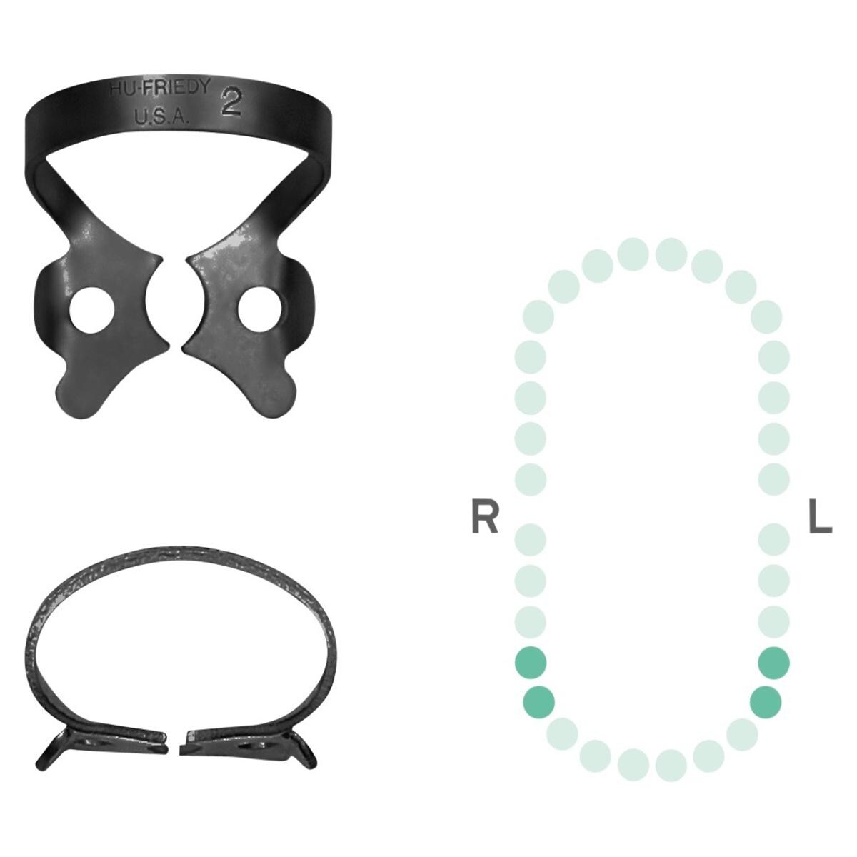 Cofferdamklem Black Line - premolaar - 2 (RDCM2X)