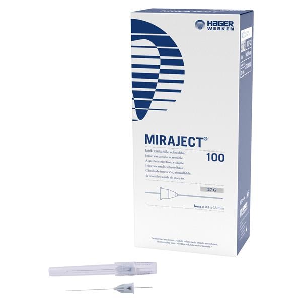 Miraject - Jaune - 27G long, 30 x 42 mm, � 0,4 mm, 100 pcs