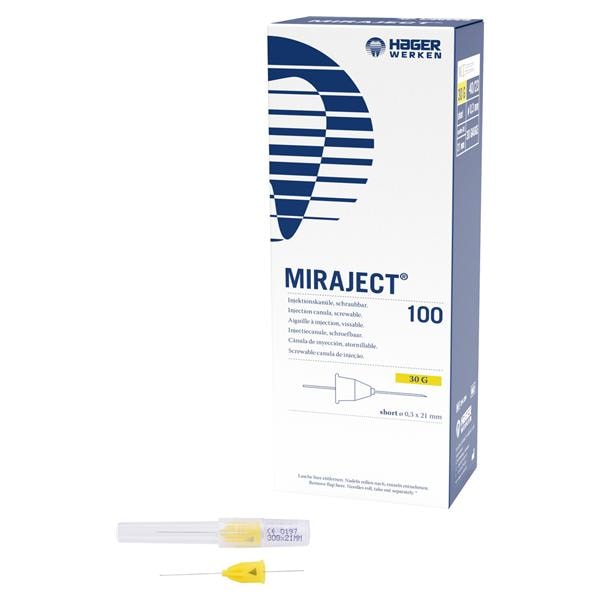 Miraject - Vert - 30G short, 40 x 23 mm, � 0,3 mm, 100 pcs