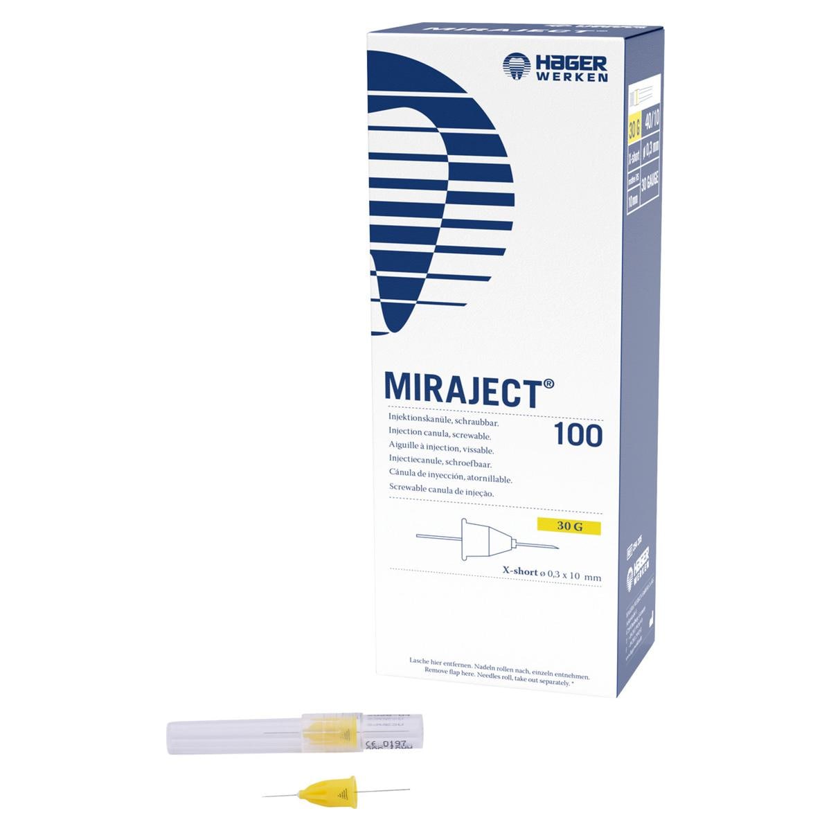 Miraject - Vert - 30G extra short, 40 x 10 mm, � 0,3 mm, 100 pcs