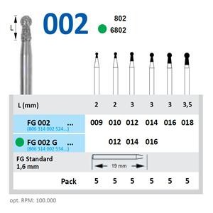 Diamantboren - FG - 002 - Medium, Kleurloos, ISO 018
