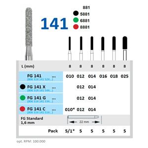 Diamantboren - FG - 141 - Extra-grof, Zwart, ISO 014
