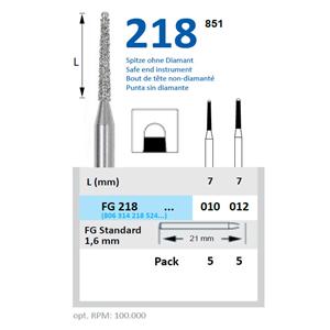 Diamantboren - FG - 218 - Medium, Kleurloos, ISO 010