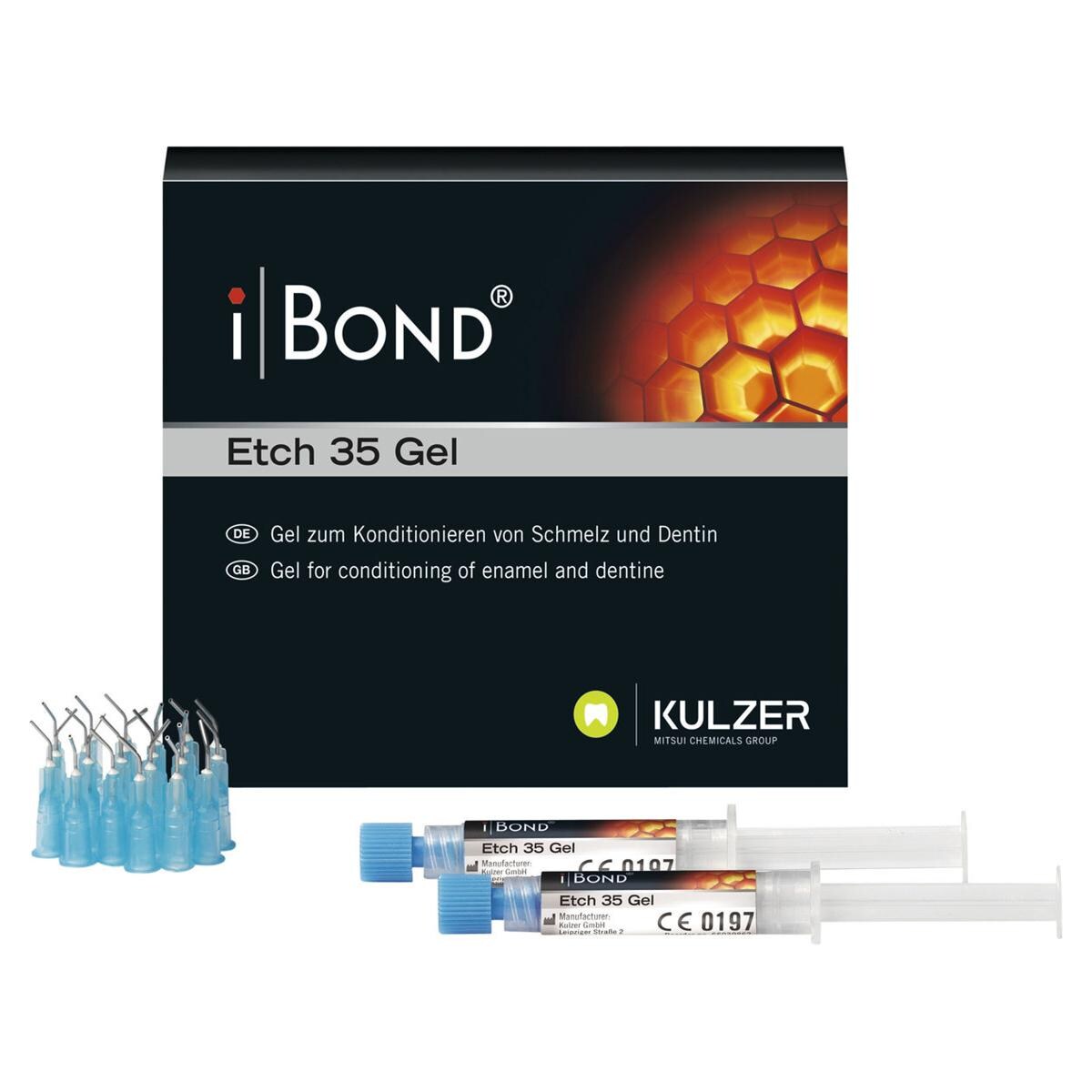 iBond etch 35 gel - Emballage, 2 seringues de 2,5 ml et 25 canules