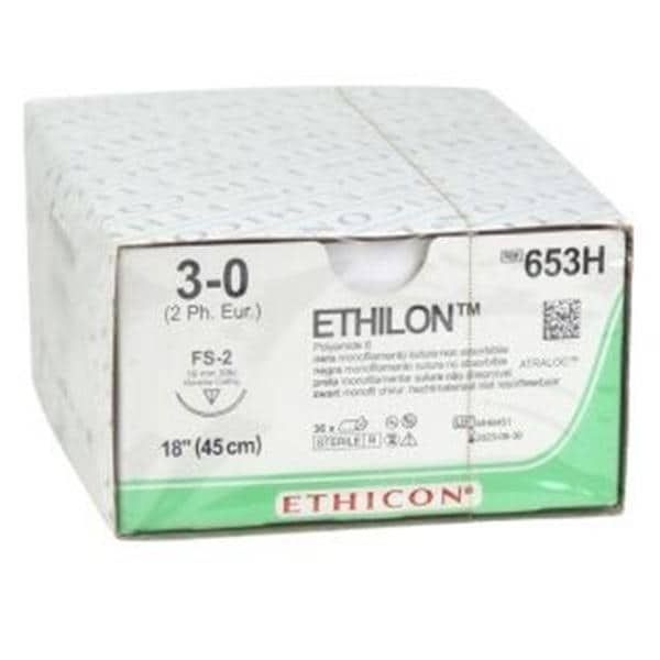 Ethilon - USP 3-0 FS2 45 cm zwart 653H - zwart 45 cm