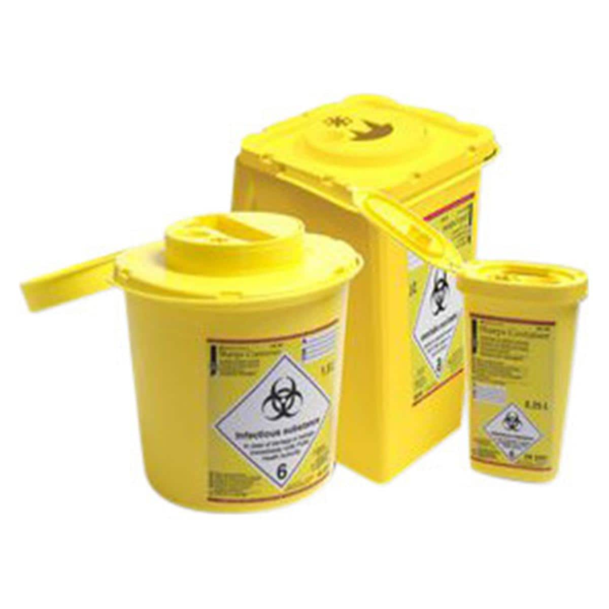 Naalden/afval container - 0,5 liter, rond,  8,6 x 15,7 cm