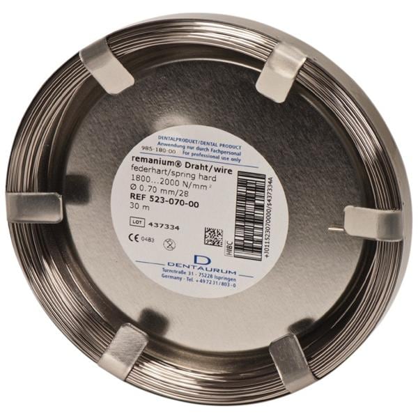 Remanium draad op rol - rond vederhard - � 0,70 mm / 28, lengte 30 m