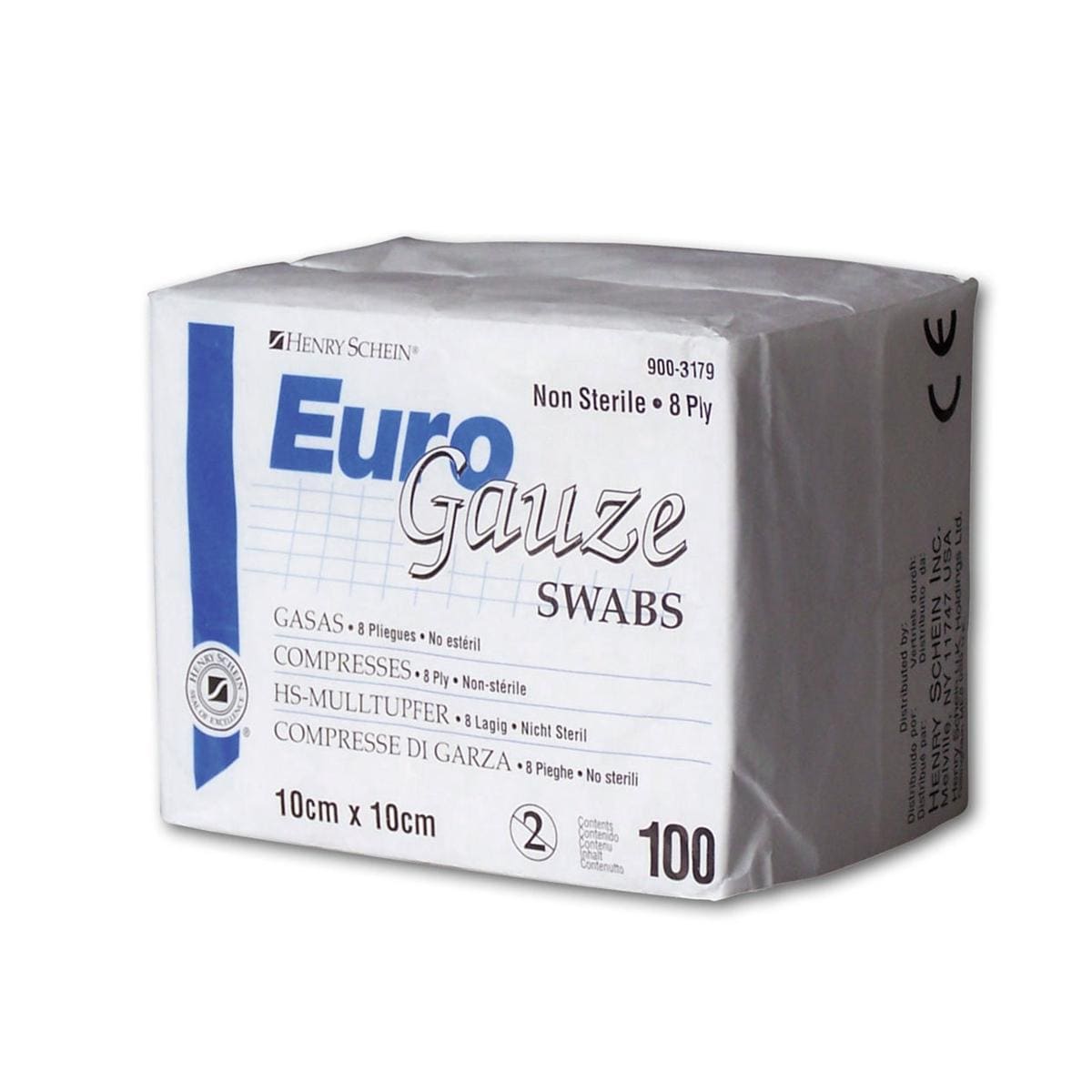 EuroGauze non-strile - 10 x 10 cm, 100 pcs, 8 plis