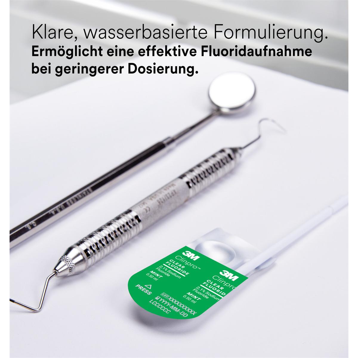 3M Clinpro Clear Fluorure, L-Pop - Menthe, 100 L-Pop traitement � usage unique � 0,5 ml