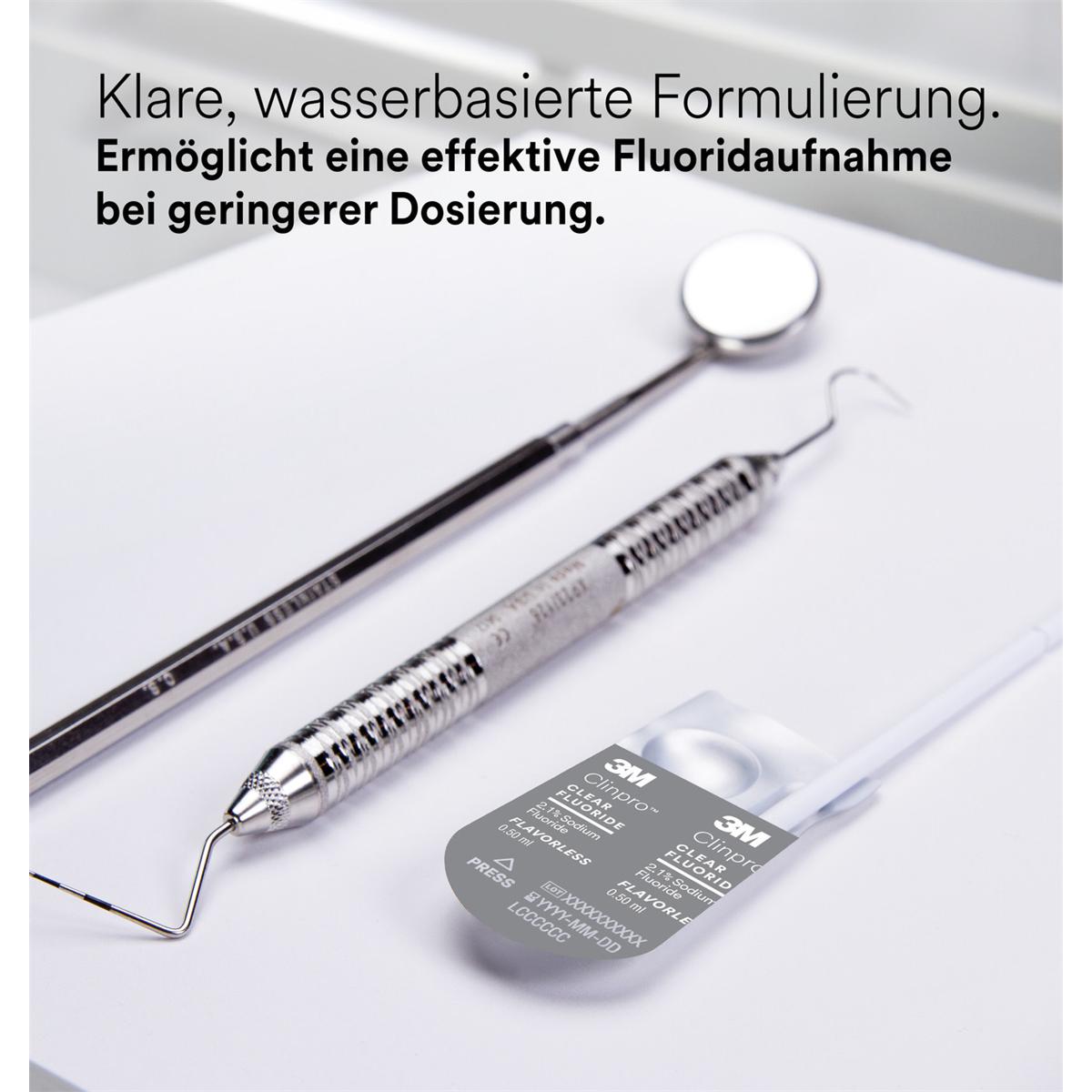 3M Clinpro Clear Fluorure, L-Pop - Sans saveur, 100 100 L-Pop traitement  usage unique  0,5 ml