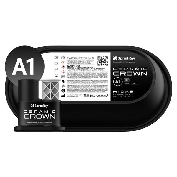 SprintRay Ceramic Crown - A1, capsule 3 stuks