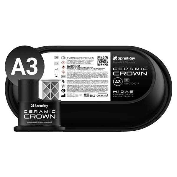 SprintRay Ceramic Crown - A3, capsule 3 stuks
