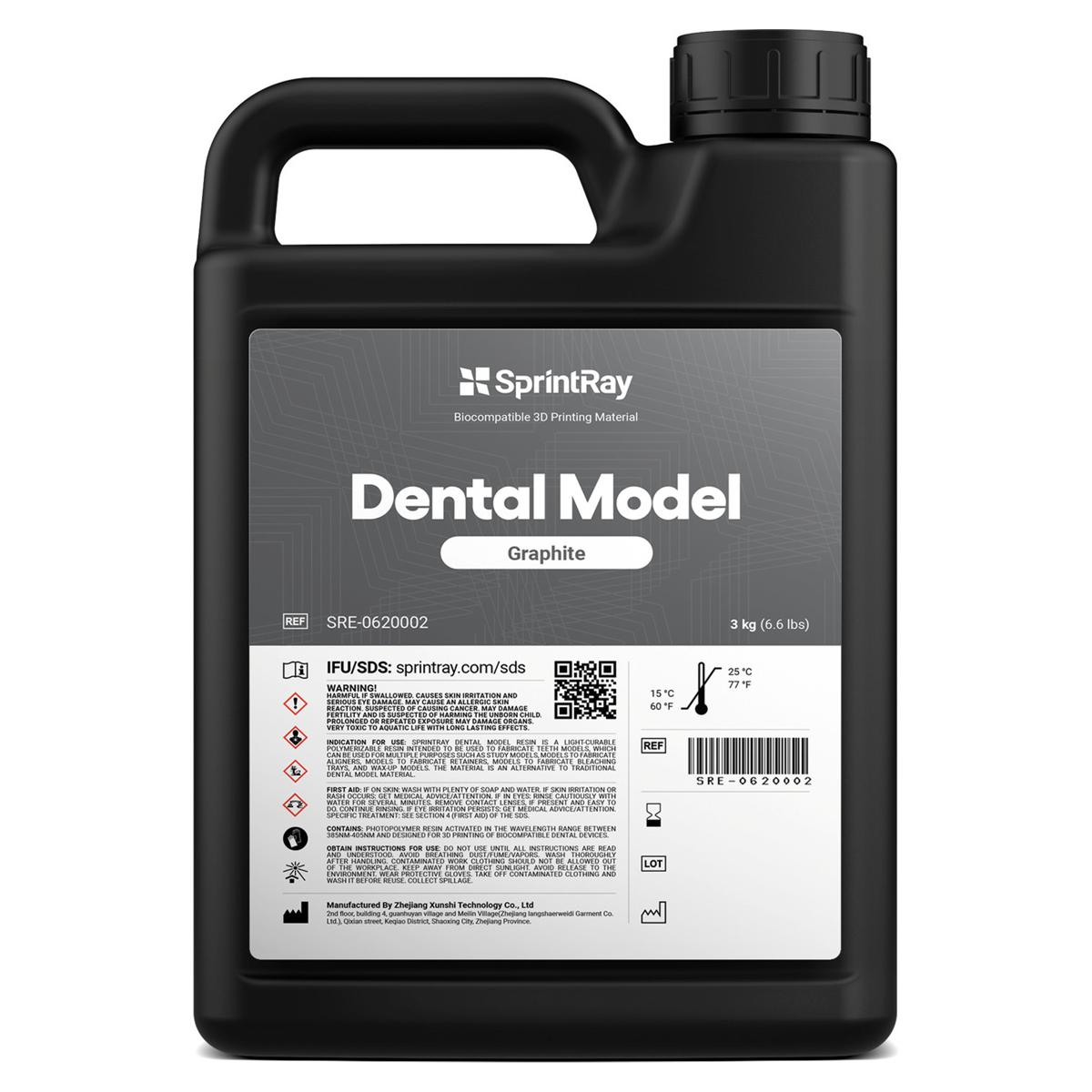 SprintRay Dental Model - Graphite, verpakking 3 kg